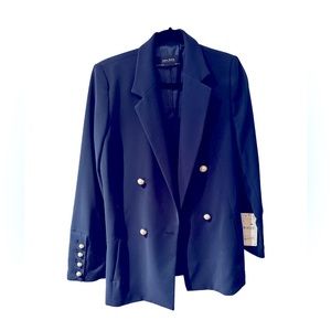 ✨BNWT✨ Zara navy blue blazer with Pearl button details size L
